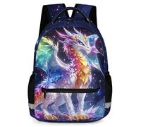 KAFFUL Cool Dragon Backpack for Kids, Fantasy Kids Waterproof School Bag with Reflective Strip & Side Pockets, 16.9 Inch, Dragon-03, One Size, Animals