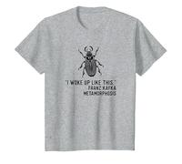 Kafka Metamorphosis I Woke Up Like This T-Shirt, Youth, Heather Grey, Small