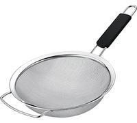 Kafoor 7" Fine Mesh Strainer with Thermo Plastic Rubber Handle - Sieve Fine Mesh Stainless Steel - Ideal to Strain Pasta, Quinoa and Rice.