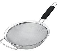 Kafoor 9" Large Extra Fine Mesh Strainer with thermo plastic rubber handle - Sieve Fine Mesh Stainless Steel - Ideal to Strain Pasta, Quinoa and Rice.
