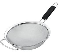 Kafoor 9" Large Fine Mesh Strainer with Thermo Plastic Rubber Handle - Sieve Fine Mesh Stainless Steel - Ideal Kitchen Essential to Strain Pasta, Quinoa and Rice