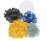 KafTon 100Pcs Assorted Hinged Screw Cover Caps Plastic Screw Caps Fold Screw Snap Covers Screw Head Decorative Caps for M 4 -M 6 Screws Black Blue Whie Yellow