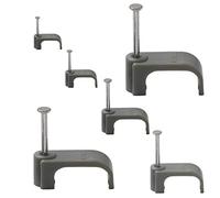 KafTon 25 Pack Flat Cable Clips Grey Single Twin and Earth Flat Cable Clip (6.0mm (Single))