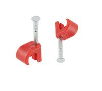 KafTon 25x Cable Clips Red 8mm Cable Nail Clips Electrical Cable Wall Clips for Wire Ethernet Cable, Telephone Cable, TV Wire