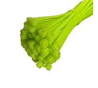 KafTon 50 Pack || Fluorescent Cable Ties Nylon Plastic Blue Green Orange Pink Yellow