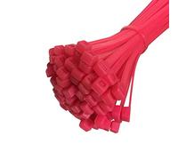 KafTon 50 Pack || Fluorescent Cable Ties Nylon Plastic Blue Green Orange Pink Yellow