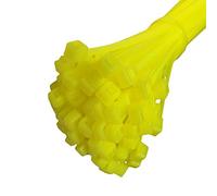 KafTon 50 Pack || Fluorescent Cable Ties Nylon Plastic Blue Green Orange Pink Yellow