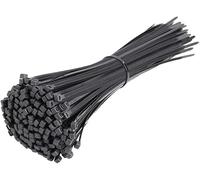 KafTon Black Cable Ties Small Large Long Heavy Duty Self Locking Nylon Cable Tidy Multi-Purpose for Home Office Workshop Garden Garage Plastic Zip Tie Wraps (100, 200mm x 2.5mm)