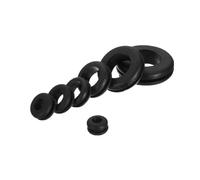 KafTon Open Rubber Wiring Grommets Black Back Box Cable Wiring Grommets 6mm to 50mm (100, 32mm)