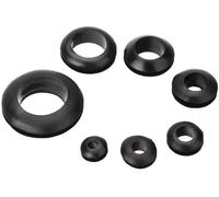 KafTon Open Rubber Wiring Grommets Black Back Box Cable Wiring Grommets 6mm to 50mm (100, 9mm)