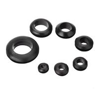 KafTon Open Rubber Wiring Grommets Black Back Box Cable Wiring Grommets 6mm to 50mm (5, 32mm)