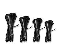 KafTon Pack of 100 Black Cable Zip Ties 100mm 150mm 200mm 300mm,UL Nylon, Perfect for PC, Bicycle Tie Wrap DIY Home Wire Vegetable Garden Office