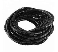 KafTon Spiral Wrap Cable Binding Tidy Leads on TV PC Home Cinema CCTV Wires Hide Electrical Wire Organizer Sleeve Black Natural (6mm - Bundles 4-50mm, Black - 10M)
