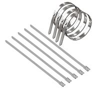 KafTon Stainless Steel Cable Ties Metal Self-Locking Strip Zip Ties (150mm x 4.6mm)