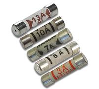 KafTons 25 Pcs. of 3A 5A 7A 10A 13A 5 Pcs. Each with 240V Domestic Fuses Household Mains Plug Top Fuse Electric Cartridge Fuses 0.9cm x 1.3cm CE Certified to BS1352 (Total 25Pcs.)