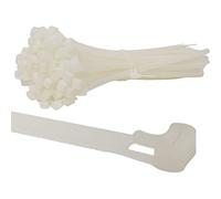 KafTon's Releasable/Reusable Cable Ties (7.6mm x 370mm) Pack of 100, UL Approved, Perfect for Tidying Computer & Network Cables, Plant Support, Wrap DIY, Drain Snake, Gardening, Office (Natural)