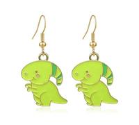 KaFu Cute Acrylic Animal Dinosaur Earrings For Women Girls Funny Colorful Dinosaur Chicken Duck Animal Dangle Drop Earrings 80s 90s Resin Animal Earrings Christmas Gift, Metal
