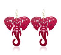 KaFu Lightweight Large Natural Wooden Dangle Earrings Ethnic Style African Elephant Drop Earrings for Women girls Bohemia Style Jewelry Earrings, Wood
