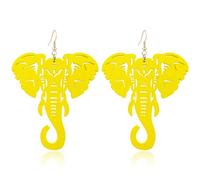 KaFu Lightweight Large Natural Wooden Dangle Earrings Ethnic Style African Elephant Drop Earrings for Women girls Bohemia Style Jewelry Earrings, Wood