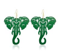 KaFu Lightweight Large Natural Wooden Dangle Earrings Ethnic Style African Elephant Drop Earrings for Women girls Bohemia Style Jewelry Earrings, Wood