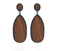 KaFu Statement Earrings Wooden Earrings for Women - Big Round Circle Geometric Wood Drop Dangle Hook Earrings Fashion Cute, wood，Alloy