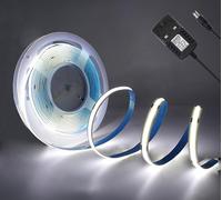 KAFULA 12V COB LED Light Strip, 320 LEDs/m 2m White Light 6000K High Density Super Bright Flexible FCOB LED Fairy Light CRI90+, Cuttable, Home Lighting Decoration