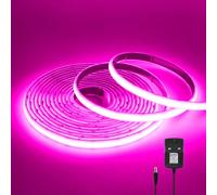 KAFULA 12V COB LED neon Light Strip self-Adhesive [0.5m, Pink], IP68 Waterproof Flexible, 320 LEDs/m Super Bright FCOB LED Fairy Light CRI90+, can be Cut Every 5cm, Indoor and Outdoor Decoration