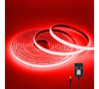 KAFULA 12V COB LED neon Light Strip self-Adhesive [3m, red], IP68 Waterproof Flexible, 320 LEDs/m Super Bright FCOB LED Fairy Light CRI90+, can be Cut Every 5cm, Indoor and Outdoor Decoration
