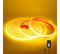KAFULA 12V COB LED neon Light Strip self-Adhesive [3m, Yellow], IP68 Waterproof Flexible, 320 LEDs/m Super Bright FCOB LED Fairy Light CRI90+, can be Cut Every 5cm, Indoor and Outdoor Decoration