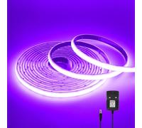 KAFULA 12V COB LED Neon Light Strip Self-Adhesive [5m, Purple], IP68 Waterproof Flexible, 320 LEDs/m Super Bright FCOB LED Fairy Light CRI90+, Can be Cut Every 5cm, Indoor and Outdoor Decoration