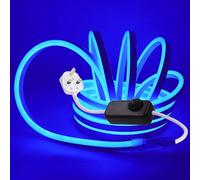 KAFULA 1M Dimmable LED Neon Light Strip - 220V Super Bright Silicone LED Neon Sign CRI85+, IP65 Waterproof Flexible Cuttable LED Rope Light | 120 LEDs/m || Blue Light | Home Decor