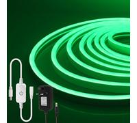KAFULA 1M Green Dimmable LED Neon Light Strip - 220V Super Bright LED Light Strip CRI85+, IP65 Waterproof Flexible, Can be Cut Every 25mm | 120LEDs/m | Home Decor