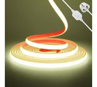 KAFULA 220V COB LED Neon Light Self-Adhesive [5M, Natural White 4000K], IP67 Waterproof Flexible, 288 LEDs/m Silicone FCOB LED Strip CRI90+, Can be Cut Every 50cm, Home Decor