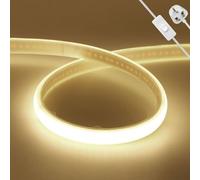 KAFULA 220V COB LED Neon Light Strip with On/Off, IP65 Waterproof Flexible, 1M Super Bright FCOB LED Fairy Light CRI90+, Can be Cut Every 10mm | 240 LEDs/m || 4000K Natural White | Home Decor