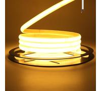 KAFULA 220V COB LED Neon Rope Light 4M, Width: 10mm, Warm White 3000K FCOB LED Fairytale Light, CRI 90+, Uniform and No Dark Spots, for Bedroom Cabinet Kitchen Decoration (No Power Supply)