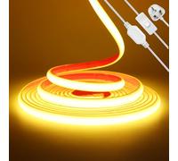 KAFULA 220V COB LED neon Strip with on/Off [1m, Warm White 3000-3500K], 288 LEDs/m IP67 Waterproof Flexible Silicone FCOB LED Rope Light CRI90+, can be Cut Every 50CM, Home Decoration
