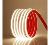 KAFULA 220V COB LED Strip Light CRI90+, 8m ON/Off Natural White 4000K FCOB LED Fairy Light, Waterproof Outdoor Silicone Flexible Rope Strips for Bedroom Kitchen Indoor Decoration