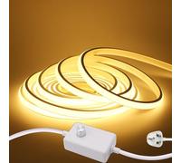 KAFULA 220V dimmable COB LED Light Strip, IP65 Waterproof Flexible, 288 LEDs/m Super Bright FCOB LED Fairy Light CRI90+, can be Cut Every 50 cm, Home Decoration [13m, Warm White 3000K]