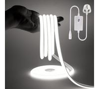 KAFULA 220V dimmable COB LED Light Strip, IP65 Waterproof Flexible, 288 LEDs/m Super Bright FCOB LED neon Light CRI90+, can be Cut Every 50 cm, Home Decoration [2m, White Light 6000K]