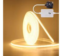 KAFULA 220V Dimmable COB LED Light Strip Self-Adhesive [9m, Warm White 3000-3500K], IP68 Waterproof Flexible, 320 LEDs/m FCOB LED Fairy Light CRI90+, Cuttable Every 50cm, Home Decor