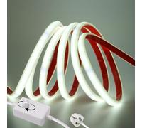 KAFULA 220V Dimmable COB LED Neon Rope Lights,Cuttable Waterproof Flexible LED Strip Lights,DIY Design,Bedroom,Game Room,Kitchen,Party,Shop Decoration [4M,White 6000K]