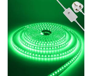 KAFULA 220V Dimmable LED Light Strip - 21M Green Super Bright LED Fairy Light CRI85+, IP65 Waterproof Flexible, Can be Cut Every 10cm | 120 LEDs/m | Home Decor