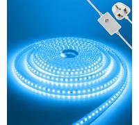 KAFULA 220V Dimmable LED Light Strip - 2M Ice Blue Super Bright LED Fairy Light CRI85+, IP65 Waterproof Flexible, Can be Cut Every 10cm | 120 LEDs/m | Home Decor