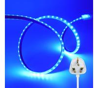 KAFULA 220V LED Light Strip - Double-Sided Tape Installation, IP65 Waterproof, 120 LEDs/m 10m Blue Super Bright Flexible LED Fairy Light CRI90+, Can be Cut Every 10cm, Home Lighting Decoration