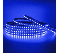 KAFULA 220V LED Light Strip - Double-Sided Tape Installation, IP65 Waterproof, 120 LEDs/m 5m Blue Super Bright Flexible LED Fairy Light CRI90+, Can be Cut Every 10cm, Home Lighting Decoration