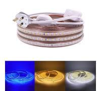 KAFULA 220V LED Light Strip with on/Off Power Plug, IP65 Waterproof, 120 LEDs/m Flexible LED Rope Light CRI85+, can be Cut Every 1m, Home Decoration Light Strip [3m, White Light 6000K]