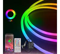 KAFULA 220V RGB LED neon Light Strip with Controller, IP65 Waterproof and Flexible, SMD5050 dimmable LED Light Strip CIR85+, can be Cut Every 1m, Home Decoration [2m, 80LEDs/m]