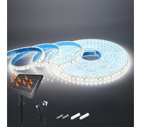 KAFULA 24V 8 Mode Solar Strip Light [8m,White 6000-6500K],IP68 Waterproof,7200MAH Solar Powered Flexible LED Rope Light CRI85+,Bedroom Garden Balcony Decorative Lighting