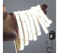 KAFULA 24V COB LED Light Strip [1m, White Light 6000-6500K], 480 LEDs/m IP65 Waterproof Flexible LED Fairy Light CRI90+, Double-Sided Adhesive Installation, can be Cut Every 5cm, Home Decoration