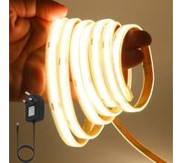 KAFULA 24V COB LED Light Strip [6m, Warm White 3000-3500K], 480 LEDs/m IP65 Waterproof Flexible LED Fairy Light CRI90+, Double-Sided Adhesive Installation, can be Cut Every 5cm, Home Decoration